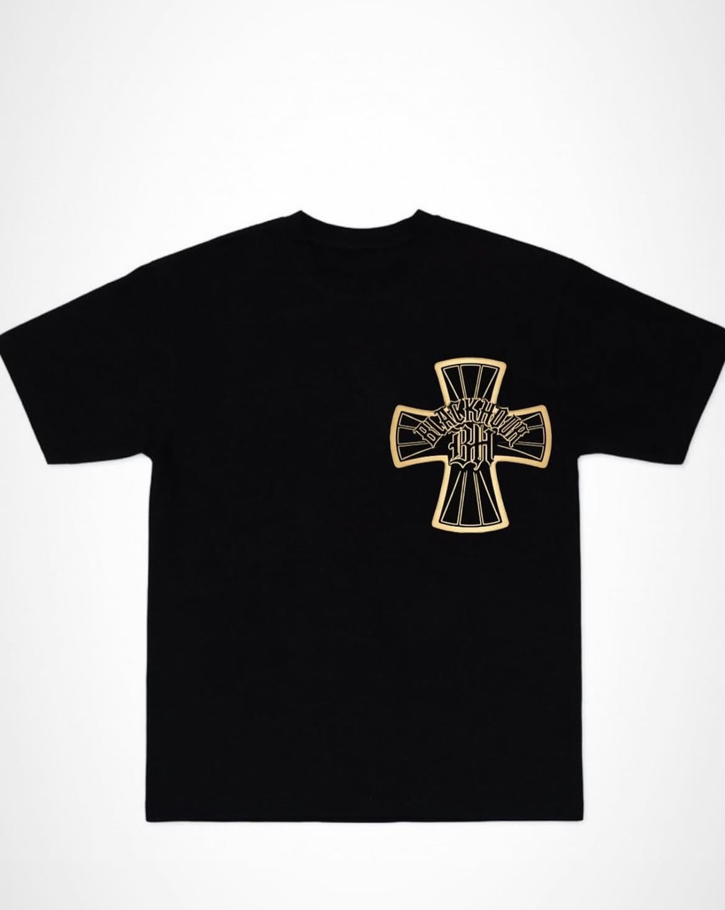 Blackkhoure Cross BH Logo Tee – Gold Edition