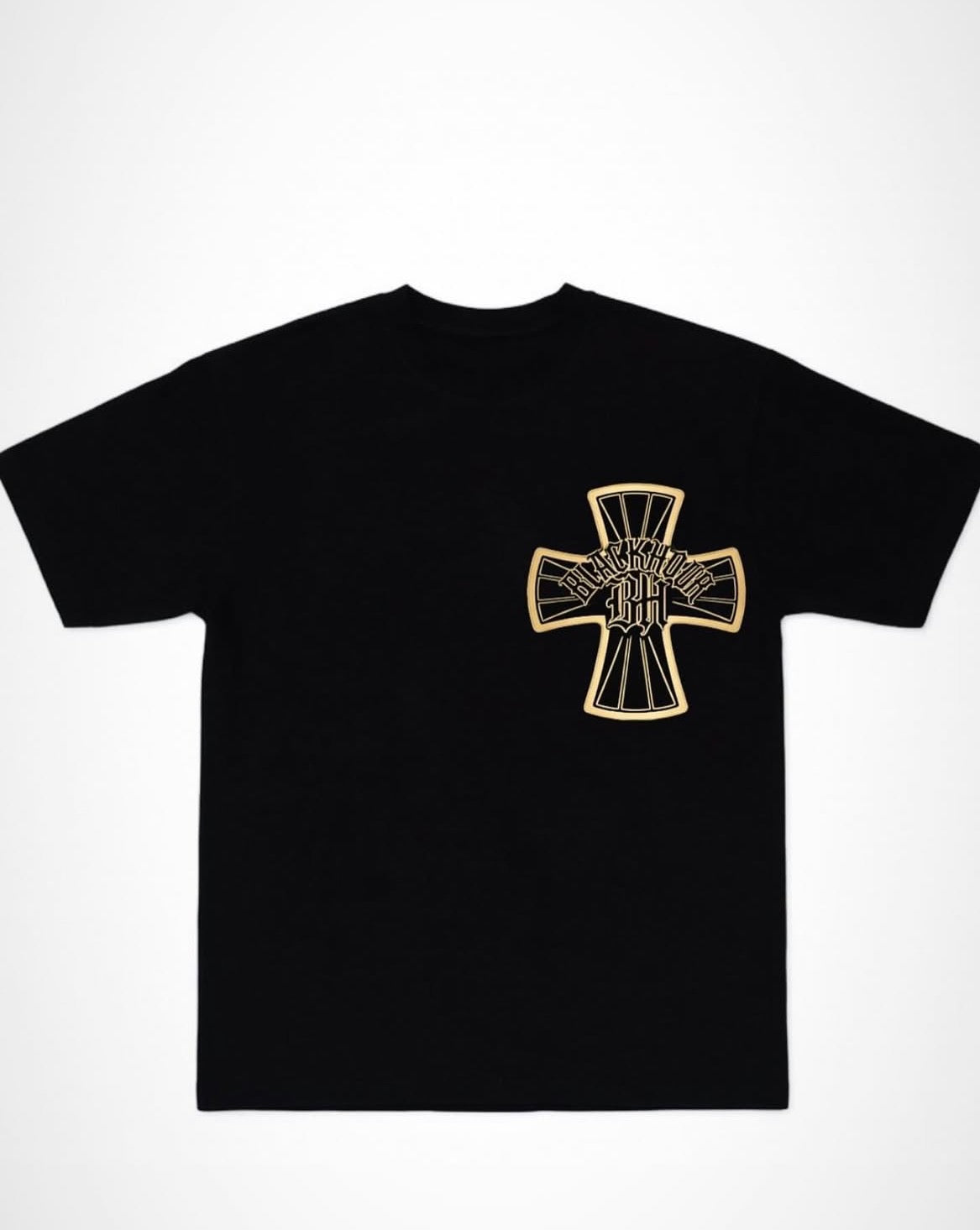 Blackkhoure Cross BH Logo Tee – Gold Edition