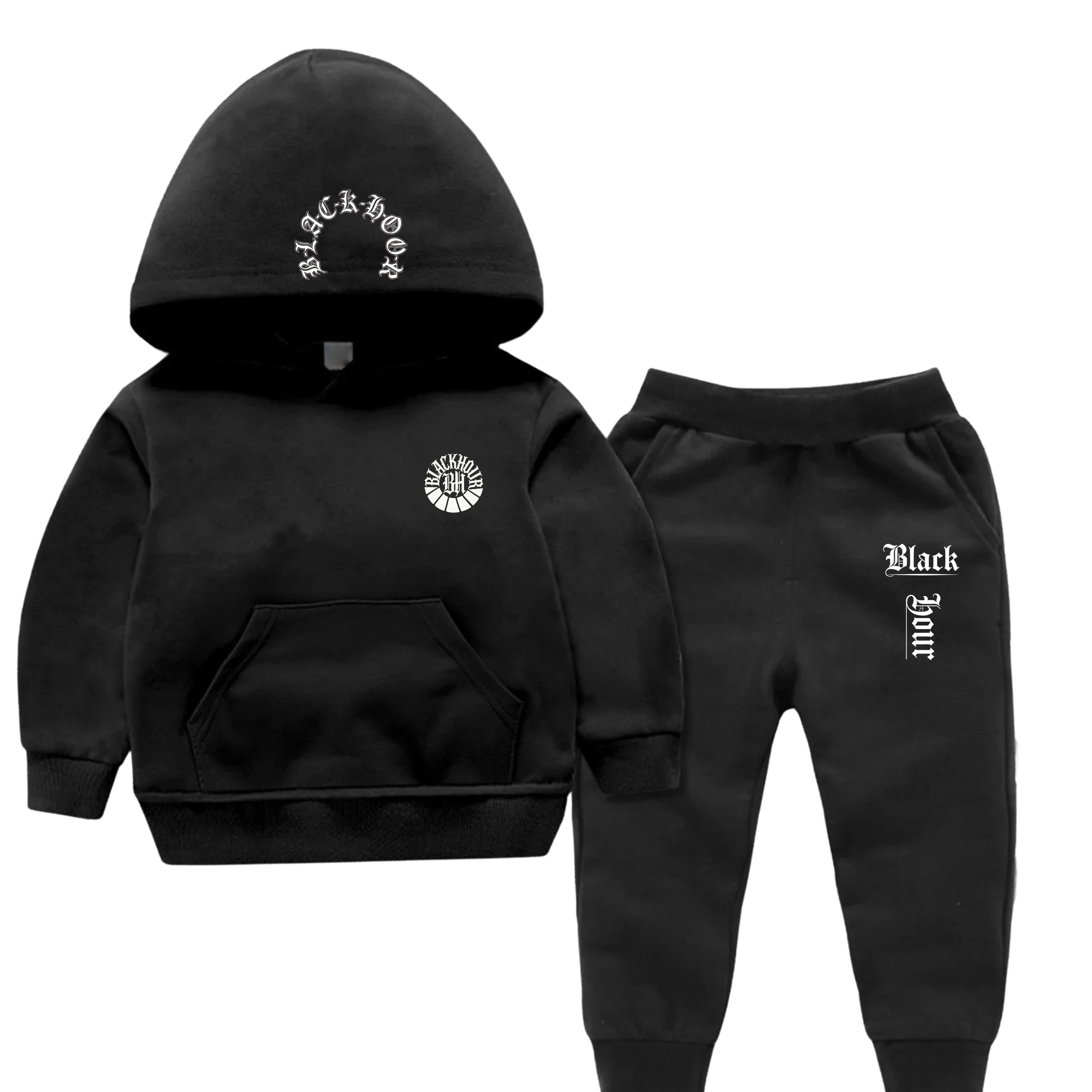 Black Flour Hoodie Set